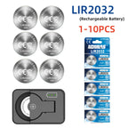 1-10PCS LIR2032 Button Battery 2032 3.6V Rechargeable Battery Lithium Cell Coin Batteries for Car Keys with charge