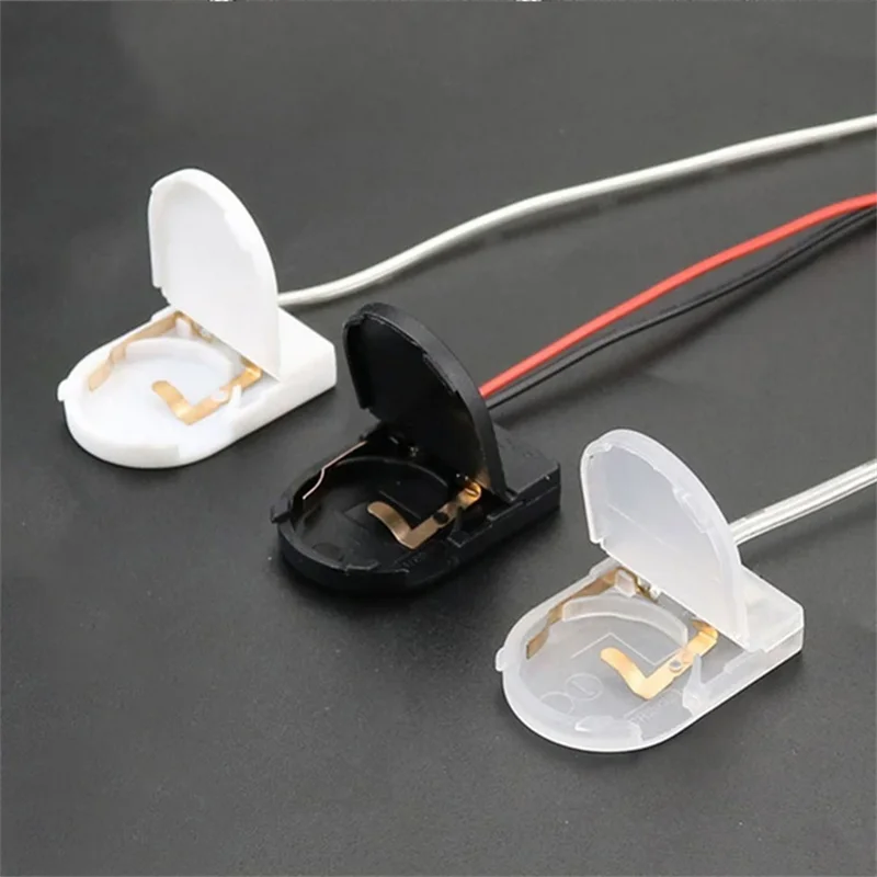 5PCS Single Slot CR2032 CR 2032 Button Coin Cell Battery Holder Case Cover With ON-OFF Switch leads Wire 3V Battery Box