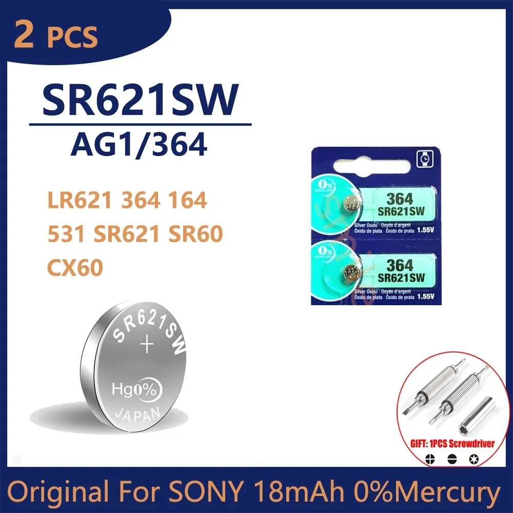 Original For SONY 364 SR621SW SR60 1.55V Button Battery For Watch Toys Remote Cell Coin Batteries