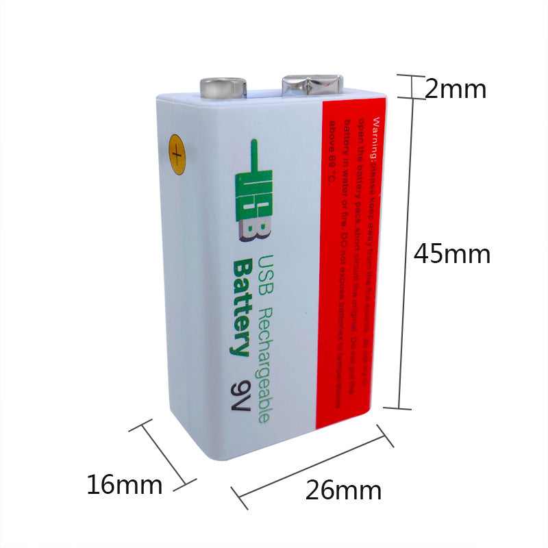 9V Multimeter Rechargeable Lithium-ion Battery