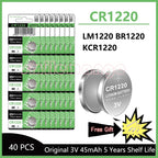 CR1220 45mAh LM1220 BR1220 KCR1220 3V Lithium Battery For Toy Watch Scale Calculator Car Remote Control Mouse Button Coin Cell
