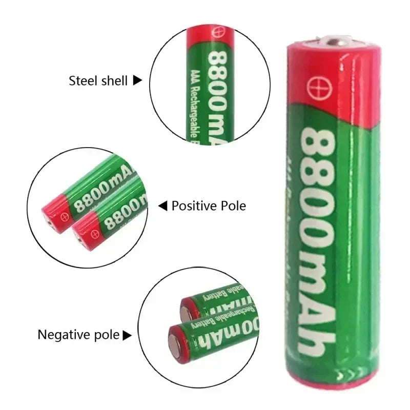 NEW 8800mAh/9800mAh Rechargeable Battery AA/AAA  Alkalinity Battery 1.5V AA/AAA Battery for Clocks Mice Computers Toys So on