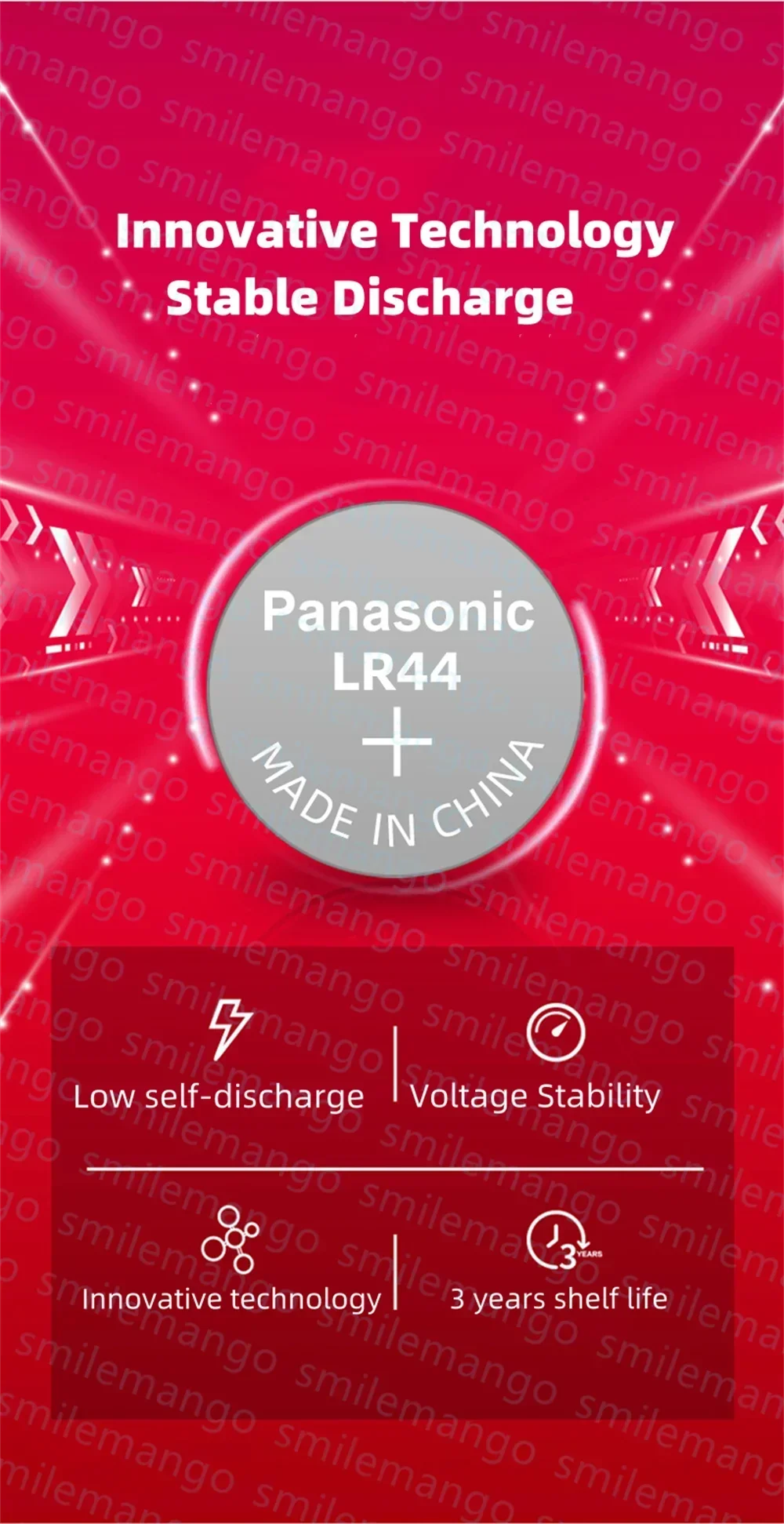 Panasonic 2-50PCS AG13 battery A76 LR44 357 SR1154 SR44 LR 44 1.5V Alkaline Batteries For Watch Calculator Toy Button Coin Cell