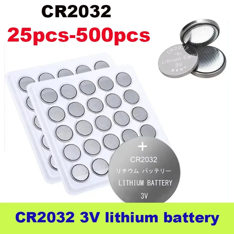 25pcs-500PCS Original  CR2032 CR 2032 3V Lithium Battery for Watch Calculator Clock Remote Control Toys Button Coins Cell