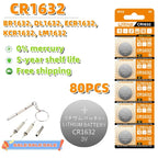 10-100PCS 3V CR1632 Battery CR 1632 Lithium Battery DL1632 BR1632 KCR1632 ECR1632 For Car Remote Control Watch Button Coin Cells