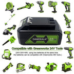 For Greenworks 24V 6.0Ah Lithium Battery for Greenworks 24V 48V Tools MO24B410 MO48L4211 HT24B210 21342