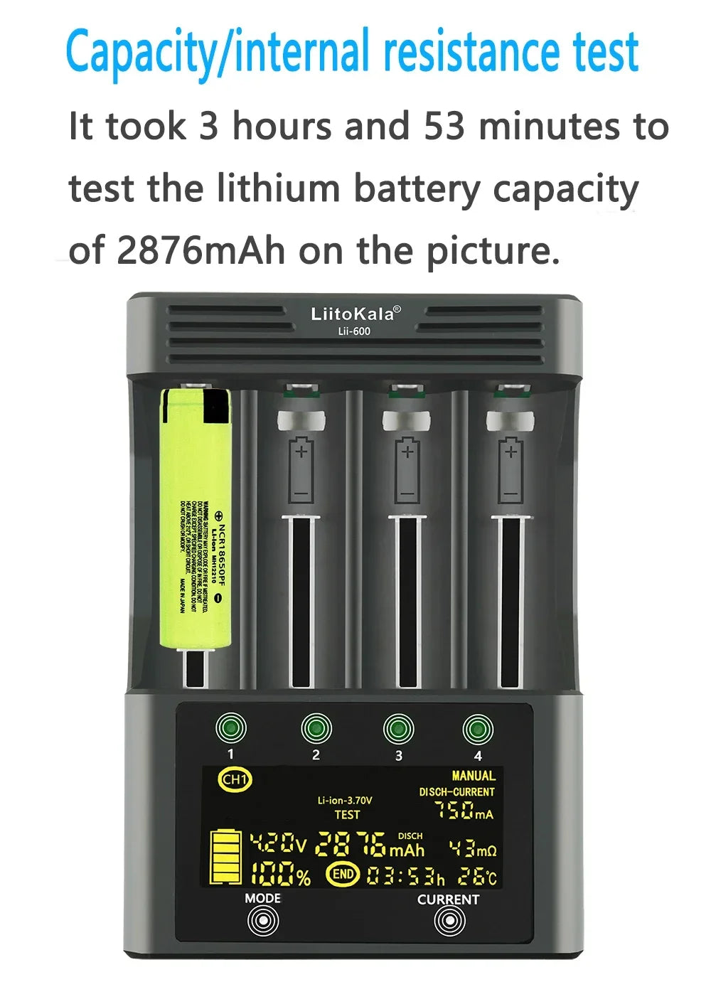 LiitoKala Lii-600 3.7V 3.85V Li ion 18650 1.2V 1.5V Ni MH AA AAA 3.2V/3.65V LiFePO4 Rechargeable Smart Repair LED Charger