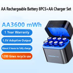 NOHON 1.5V AA 3600mWh/AAA 1300mWh Rechargeable Battery for Toy Game Console Mouse Remote Control Doorbell Blood Pressure Monitor