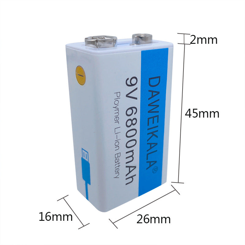 9V Multimeter Rechargeable Lithium-ion Battery