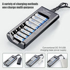 USB Output 8 Slots Fast Charging Short Circuit Protection for 1.2V NiMH AAA/AA Batteries Charger Rechargeable Battery Charger