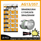 LR44 / AG13 1.5V Alkaline Button Cell Batteries for Calculators and Small Electronics