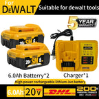 20V 6.0Ah MAX rechargeable lithium-ion battery can replace Dewalt 18/20V battery suitable for Dewalt tool DCF850 DCD796 DCF922