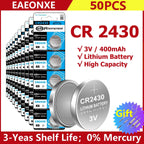 2-50pcs NEW CR2430 3V Lithium Battery CR 2430 DL2430 BR2430 Button Coin Batteries for Key Fob Watch Alarm Clock Remote Control