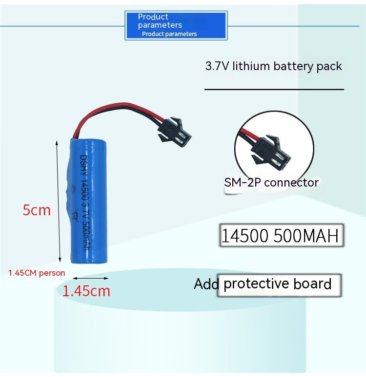 Electric Toy 14500 Lithium Battery 3.7V 18650 7.4V