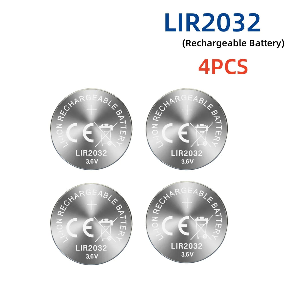 1-10PCS LIR2032 Button Battery 2032 3.6V Rechargeable Battery Lithium Cell Coin Batteries for Car Keys with charge