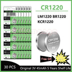 CR1220 45mAh LM1220 BR1220 KCR1220 3V Lithium Battery For Toy Watch Scale Calculator Car Remote Control Mouse Button Coin Cell