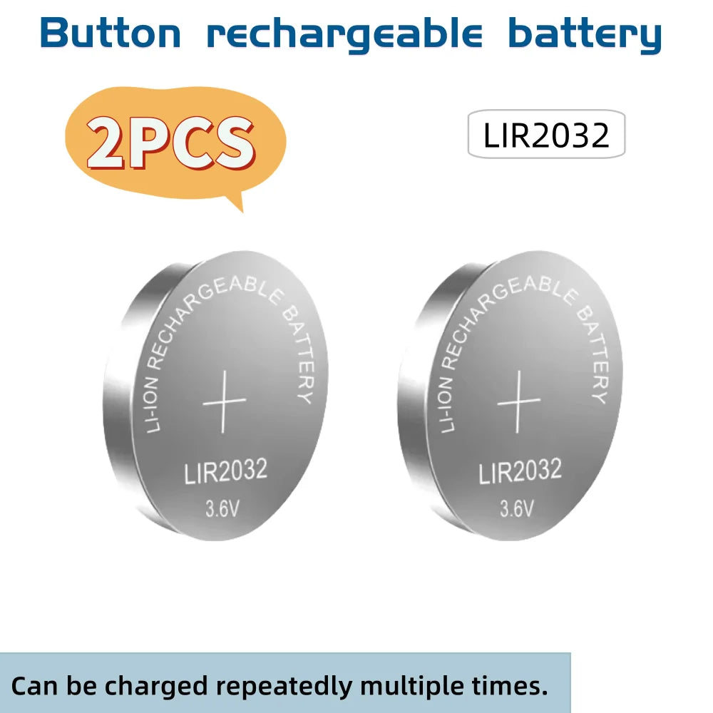 2-10PCS LIR2032 LIR2025 LIR2016 Rechargeable Battery CR2032 CR2025 CR2016  Lithium charging Can Replace CR2032 for watches