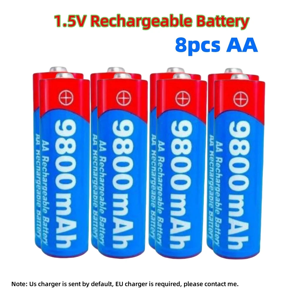 NEW 8800mAh/9800mAh Rechargeable Battery AA/AAA  Alkalinity Battery 1.5V AA/AAA Battery for Clocks Mice Computers Toys So on