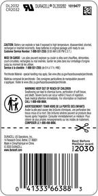 Duracell 2032 Lithium Battery, 2 Count (Pack of 1), Compatible with AirTag, Child Safety Features, Key Fob, CR2032 3V Cell