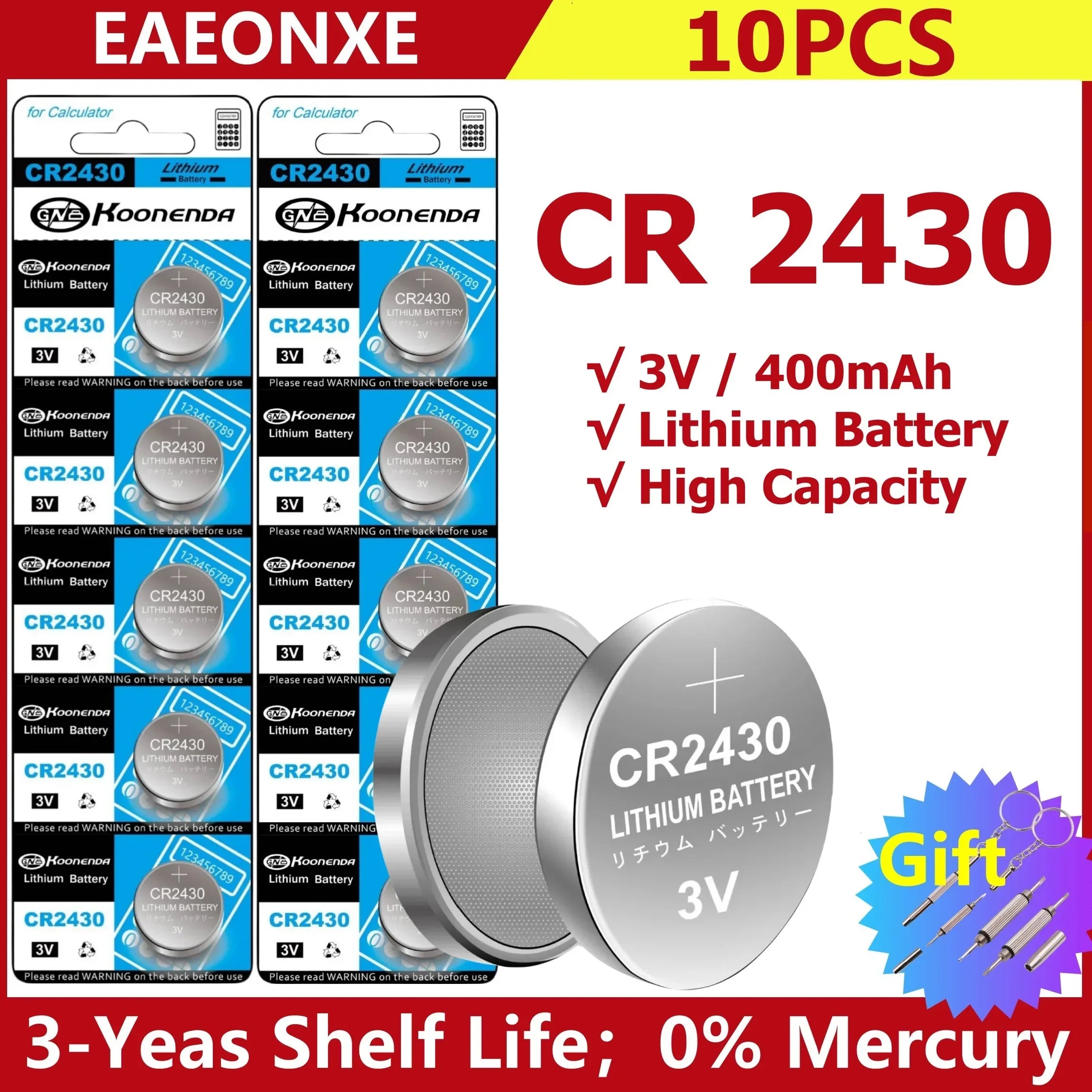 2-50pcs NEW CR2430 3V Lithium Battery CR 2430 DL2430 BR2430 Button Coin Batteries for Key Fob Watch Alarm Clock Remote Control