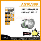 AG10 LR1130 Batteries 389A LR1130 LR54 L1131 SR1130 1.55v High Capacity Button Cell Coin Battery for Watches Calculators Lasers