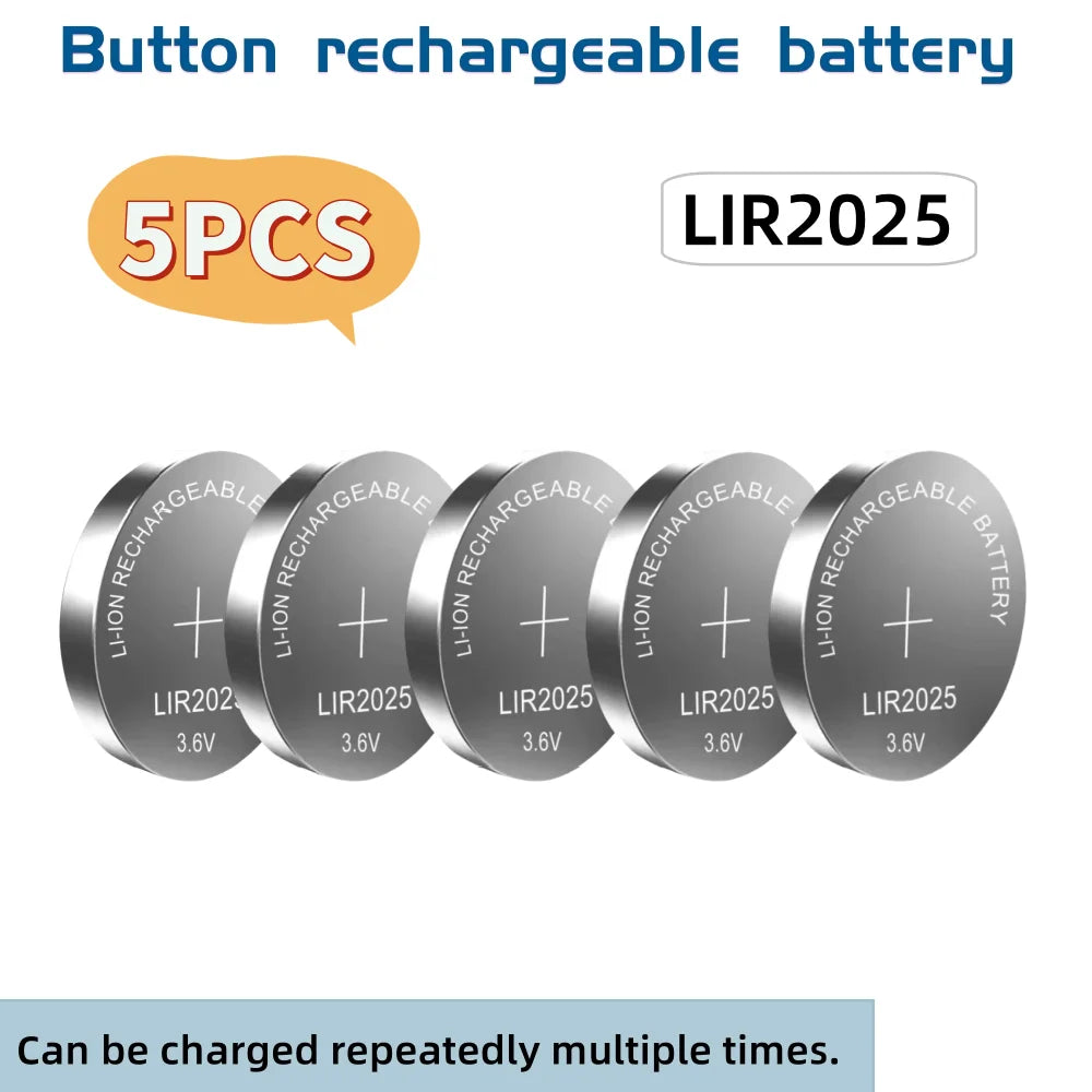 2-10PCS LIR2032 LIR2025 LIR2016 Rechargeable Battery CR2032 CR2025 CR2016  Lithium charging Can Replace CR2032 for watches