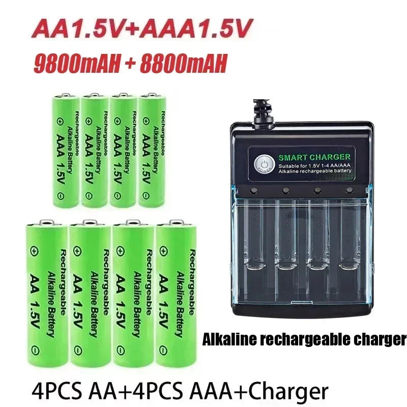 Original AA Rechargeable AAA Battery 1.5V AA 9800mAh/AAA 8800mAh for Clock Radio Video Game Digital Camera AA AAA Charger