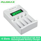PUJIAMX AA/AAA Rechargeable Battery Charger LCD Display Portable Adapter USB Cable TypeC Batteries Interface Fast Charging Tool