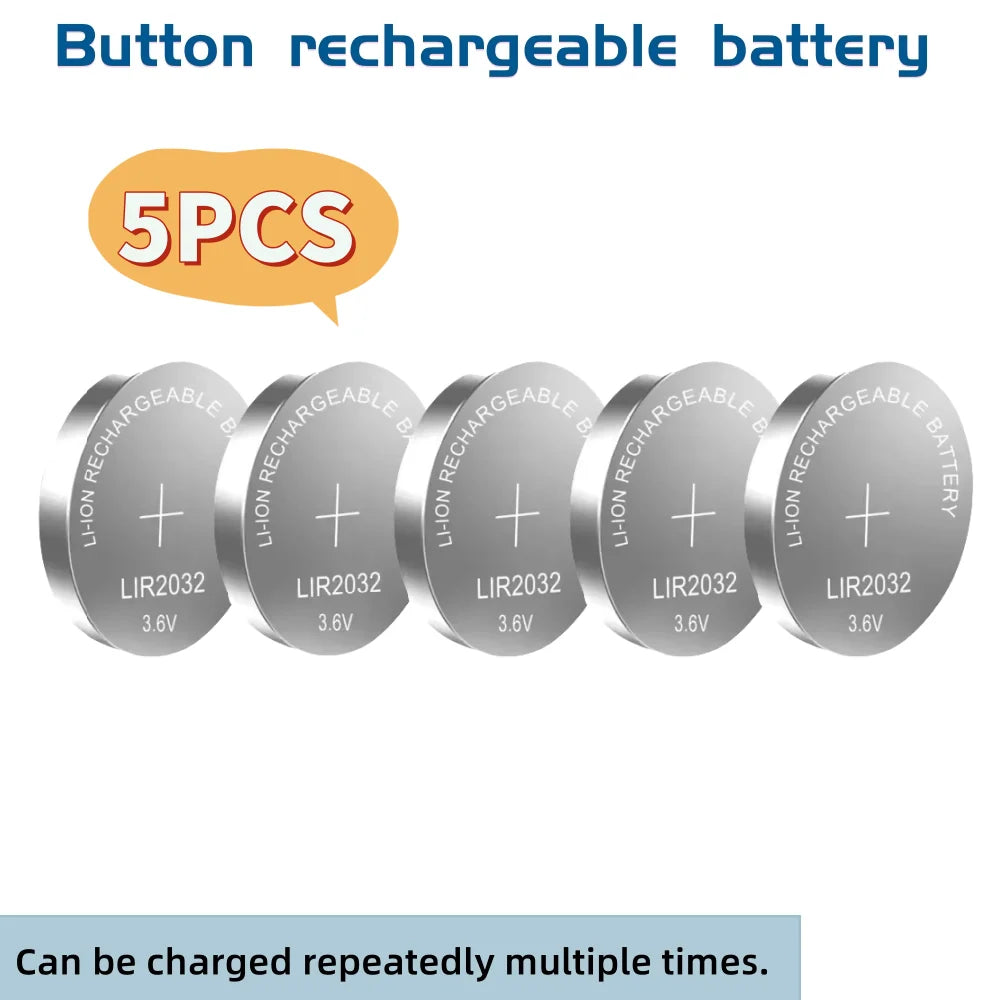 2-10PCS LIR2032 LIR2025 LIR2016 Rechargeable Battery CR2032 CR2025 CR2016  Lithium charging Can Replace CR2032 for watches