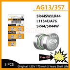 LR44 / AG13 1.5V Alkaline Button Cell Batteries for Calculators and Small Electronics