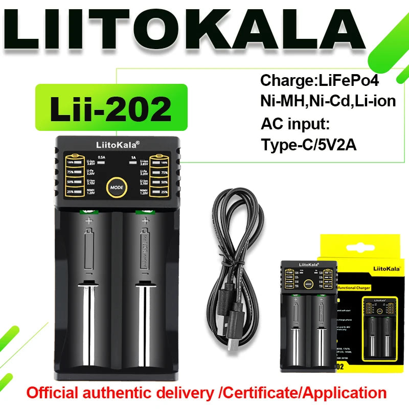 LiitoKala Lii-600 3.7V 3.85V Li ion 18650 1.2V 1.5V Ni MH AA AAA 3.2V/3.65V LiFePO4 Rechargeable Smart Repair LED Charger
