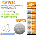 10-100PCS 3V CR1632 Battery CR 1632 Lithium Battery DL1632 BR1632 KCR1632 ECR1632 For Car Remote Control Watch Button Coin Cells