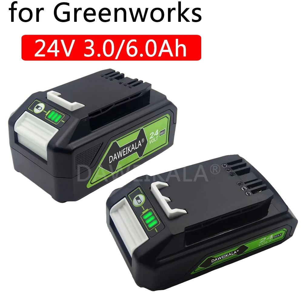 For Greenworks 24V 6.0Ah Lithium Battery for Greenworks 24V 48V Tools MO24B410 MO48L4211 HT24B210 21342