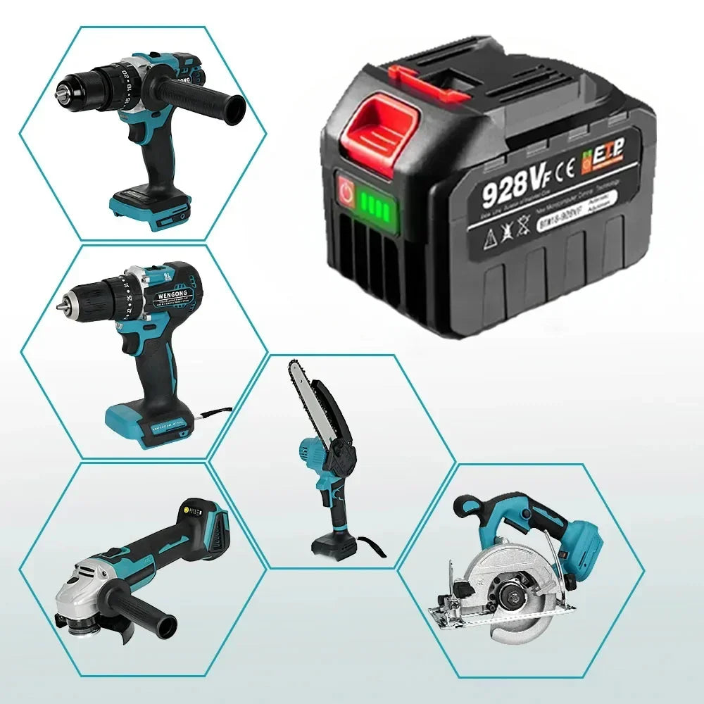 928VF 20V 22500mAh High Capacity Rechargeable Lithium Ion Battery for Electric Chainsaw Electric Drill Wrench Power Tool