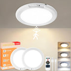 2 Pack Rechargeable Motion Sensor Ceiling Light with Remote - Magnetic Wireless Ceiling Light Battery Powered for Closet Shower Stairs Shed Hallway Porch Patio